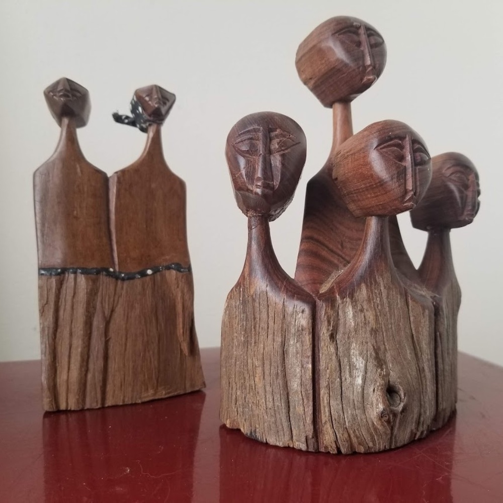 Handcarved Wooden Head Sculpture (2 Options)